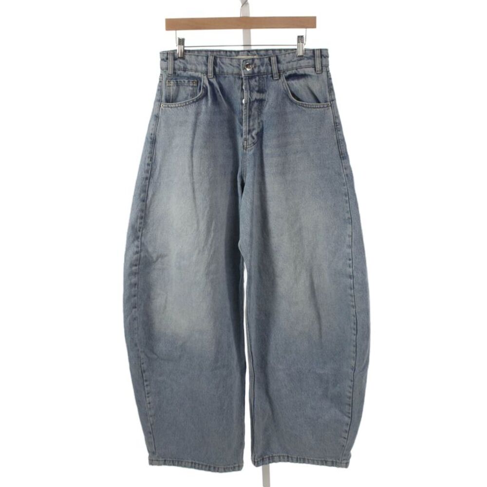 MNML Mens Baggy Jeans Blue Cotton High Rise Button Fly Size 31
